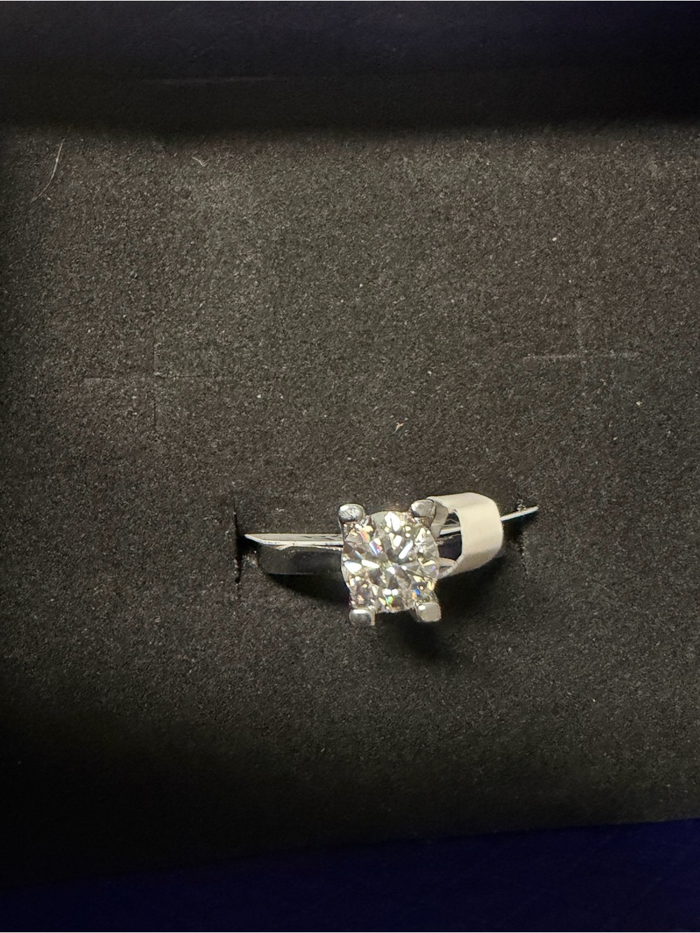 Silver Solitaire Cubic Zirconia Ring - White - Picture 2 of 3